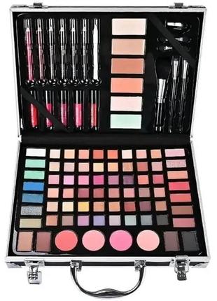 Полный набор косметики в кейсе, 30х21х6,5см, розовый. бьюти кейс с косметикой...