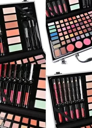 Полный набор косметики в кейсе, 30х21х6,5см, розовый. бьюти кейс с косметикой...