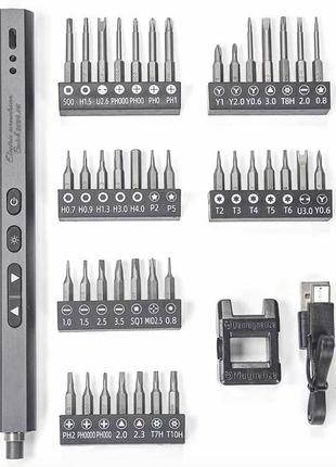 Аккумуляторная отвертка telijia te-1803 / 44 в 1 / для точных работ / подсветка / 320 мач / type-c