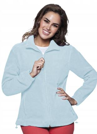 Флісова кофта jhk polar fleece lady, жіночий батник, без капюшона, блакитний, розмір xl