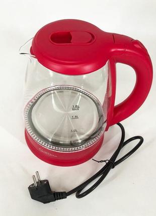 Электрочайник suntera ekb-322r, чайники с подсветкой, электрочайники с подсветкой. цвет: красный dm-113 фото