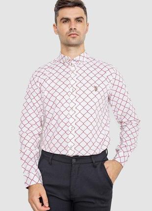 Рубашка мужская повседневная, цвет молочно-красный, 247r404