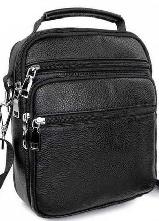 Кожаная черная  мужская наплечна сумка bexhill bx219c