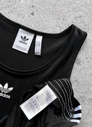 Adidas adicolor trefoil logo black tank top white 3-stripes чоловіча майка4 фото