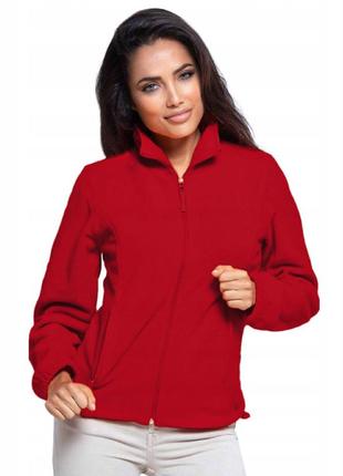 Флисовый свитер jhk polar fleece lady, женский батник, куртка, без капюшона, красный, размер xl