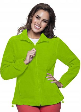 Флисовый свитер jhk polar fleece lady, женский батник, куртка, без капюшона, салатовый, размер l