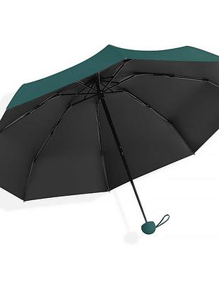 Мини-зонт lesko 190t dark green карманный с чехлом капсулой 1шт