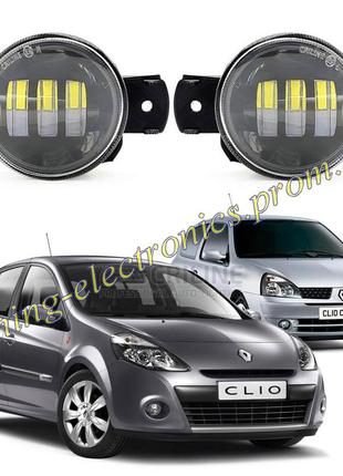 Протитуманні фари led 45watt renault clio ii/iii [2001-2014] 5500lumen біло-жовті на 3 лінзи з чіткою стг