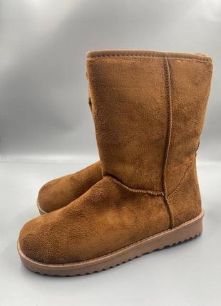 Зимние женские угги ugg коричневый меховые сапоги теплые высота 25см (размеры:37,38, 40)