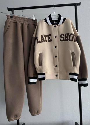 Теплый подростковый костюм с бомбером