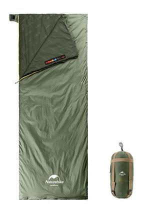 Спальник надлегкий naturehike summer lw180 nh21msd09 лівий, (15°c), p-p m, зелений