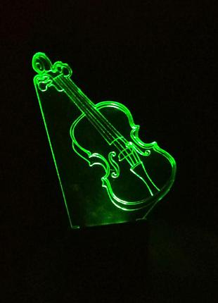 3d-светильник скрипка, 3д-ночник, несколько подсветок (батарейка+220в)