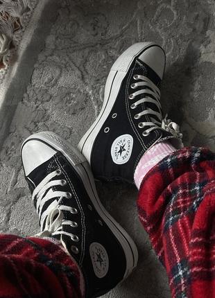 Высокие черные кеды конверсы converse