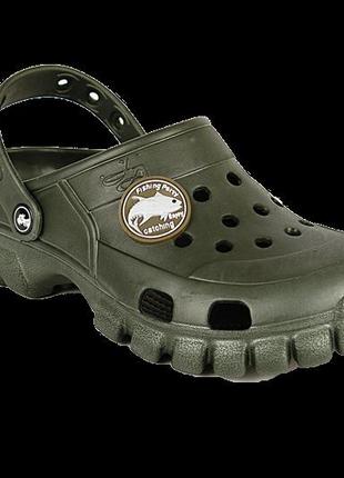 Мужские тапочки crocs сабо хаки кроксы шлёпки (размеры: 42)