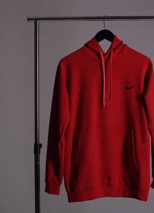 Чоловіче худі nike червоне однотонне турція2 фото