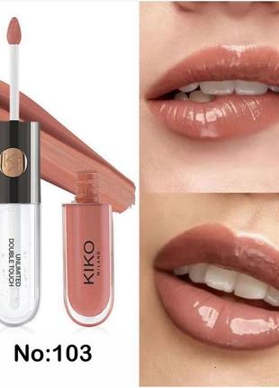 Unlimited double touch! стойкая жидкая помада kiko milano 103