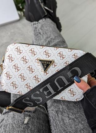 Сумка женская  белый guess гесс кросс-боди