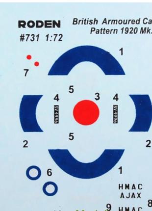 Roden 731 pattern 1920 mk.i британський бронеавтомобіль 1914 збірна пластикова модель у масштабі 1:722 фото