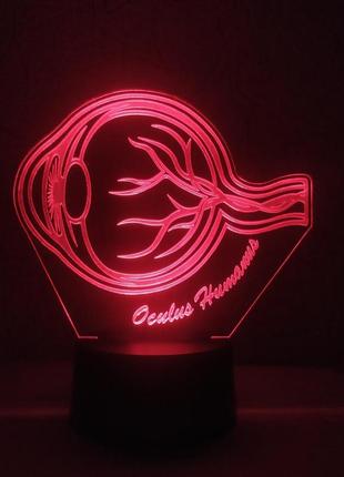 3d-светильник глаз человека, 3д-ночник, несколько подсветок (на батарейке), подарок...