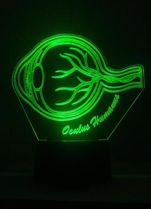 3d-светильник глаз человека, 3д-ночник, несколько подсветок (на батарейке), подарок...