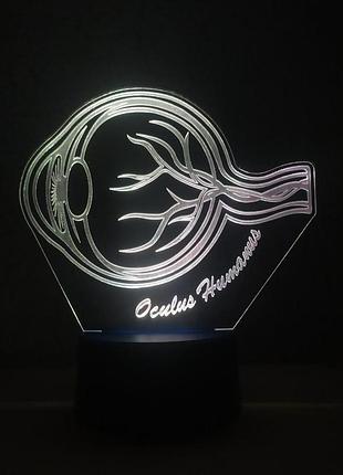 3d-светильник глаз человека, 3д-ночник, несколько подсветок (на батарейке), подарок...