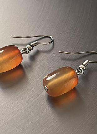 Женские серьги, натуральный агат