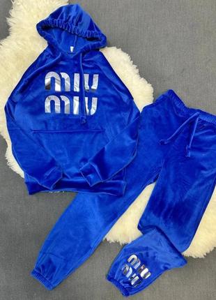 Теплий плюшевий велюр на хутрі miu miu