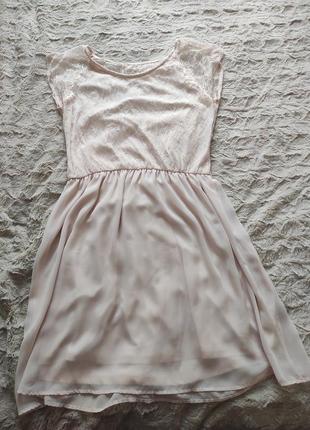 Нежное платье с кружевом house размер xl
