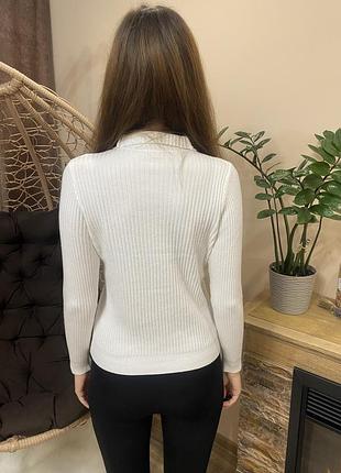 Джемпер кофта белый на замке 4