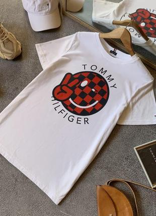 Футболка tommy Espadrilles оригинал томми хилфигер белая с логотипом оверсайз свободная женская мужская унисекс
