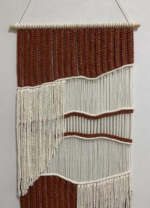 Панно макраме гобелен з кольоровими елементами