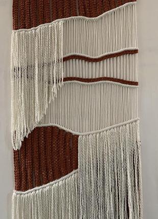 Панно макраме гобелен з кольоровими елементами