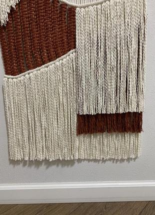 Панно макраме гобелен з кольоровими елементами