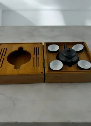 Чайний набір у бамбуковому футлярі (18,5х18,5х10,5 см)