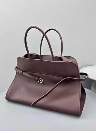 Трендова сумка в стилі the row кольору бургунді