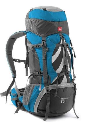 Рюкзак туристичний naturehike nh70b070-b, 70 л + 5 л, блакитний