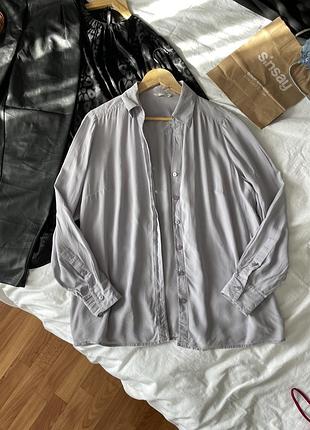 Шовкова блузка рубашка лавандова