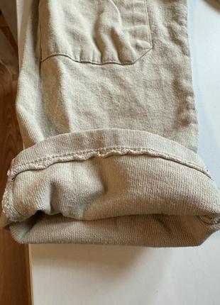 Брюки беж штани кожен день бежеві 4 коттон 5 повсякденні 110 zara зара унісекс 3