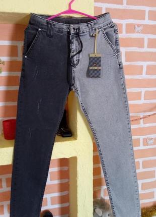 Джинсы denim черно-серые мужские 28,29,30,31,32,33,34
