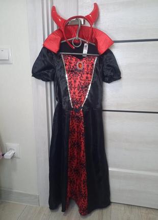 Карнавальное платье на хэллоуин halloween хэллоуин вампирка королева ведьма 3-4 года 98-104