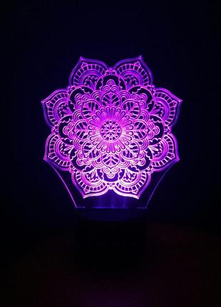 3d-світильник мандала, 3д-нічник, кілька підсвічувань (на пульті)