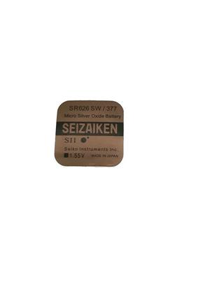 Батарейка для часов. seizaiken sr626sw (377) 1.55v 28mah 6.8x2.6mm серебрянно-цинковая