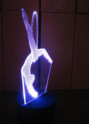 3d-світильник гімнастка, 3д-нічник, кілька підсвічувань (на пульті)