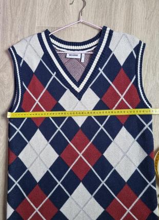 Теплое длинное хлопковое жилетка платье туника без рукавов безрукавка кофта вязаный...