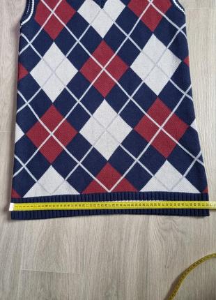 Теплое длинное хлопковое жилетка платье туника без рукавов безрукавка кофта вязаный...