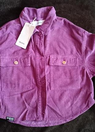 Вельветова укорочена сорочка bershka