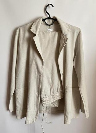 Костюм 100% льон брючний s m 34 36 38 беж натуральний