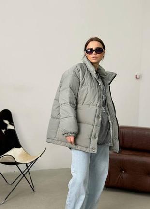 Теплая куртка-пуффер с капюшоном xs,s,m,l4 фото