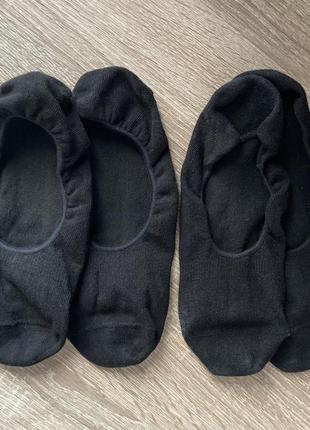 Котонові чорні шкарпетки слідки one size 2 пари