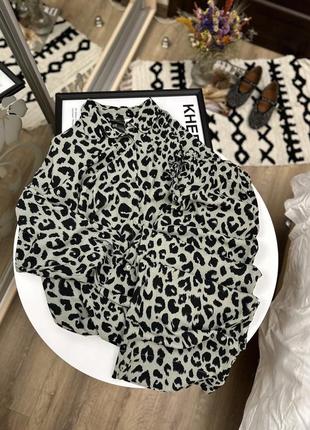 Свободный вискозный костюм рубашка + штаны h&m